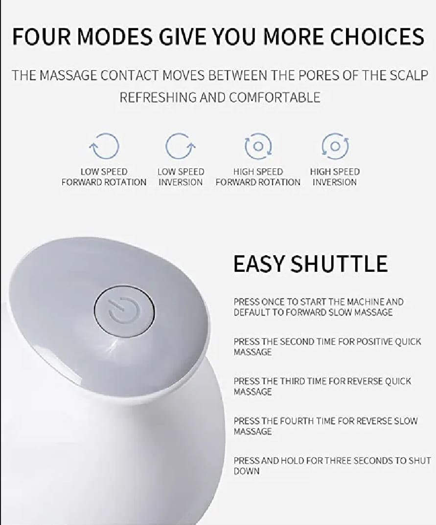 Electric Scalp Massager with 4 Kneading Nodes – Waterproof Handheld Head & Body Massager | Deep Tissue Massage for Stress Relief & Relaxation - Image 2