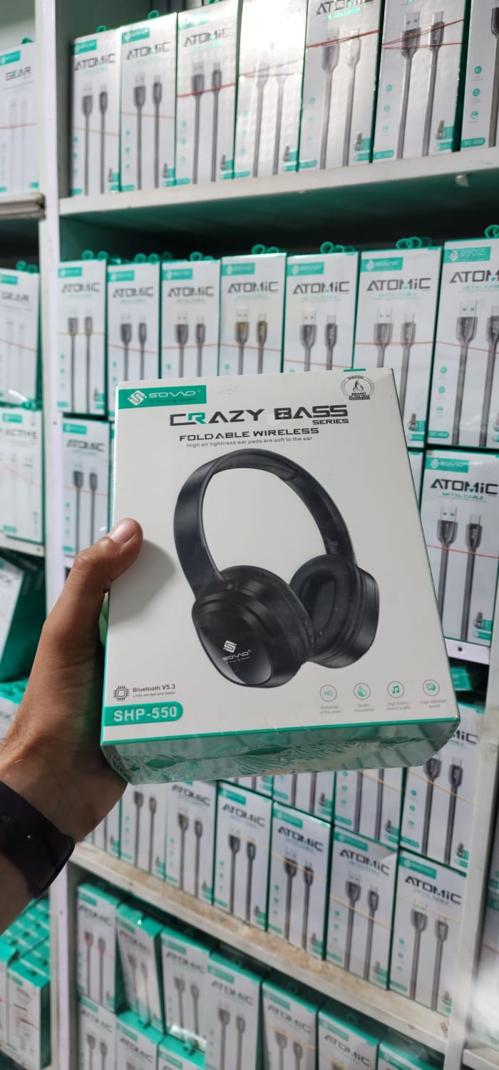 SOVO SHP-550 Crazy Bass Wireless Headphones | Bluetooth Over-Ear Headphones with Deep Bass & Long Battery Life - Image 2