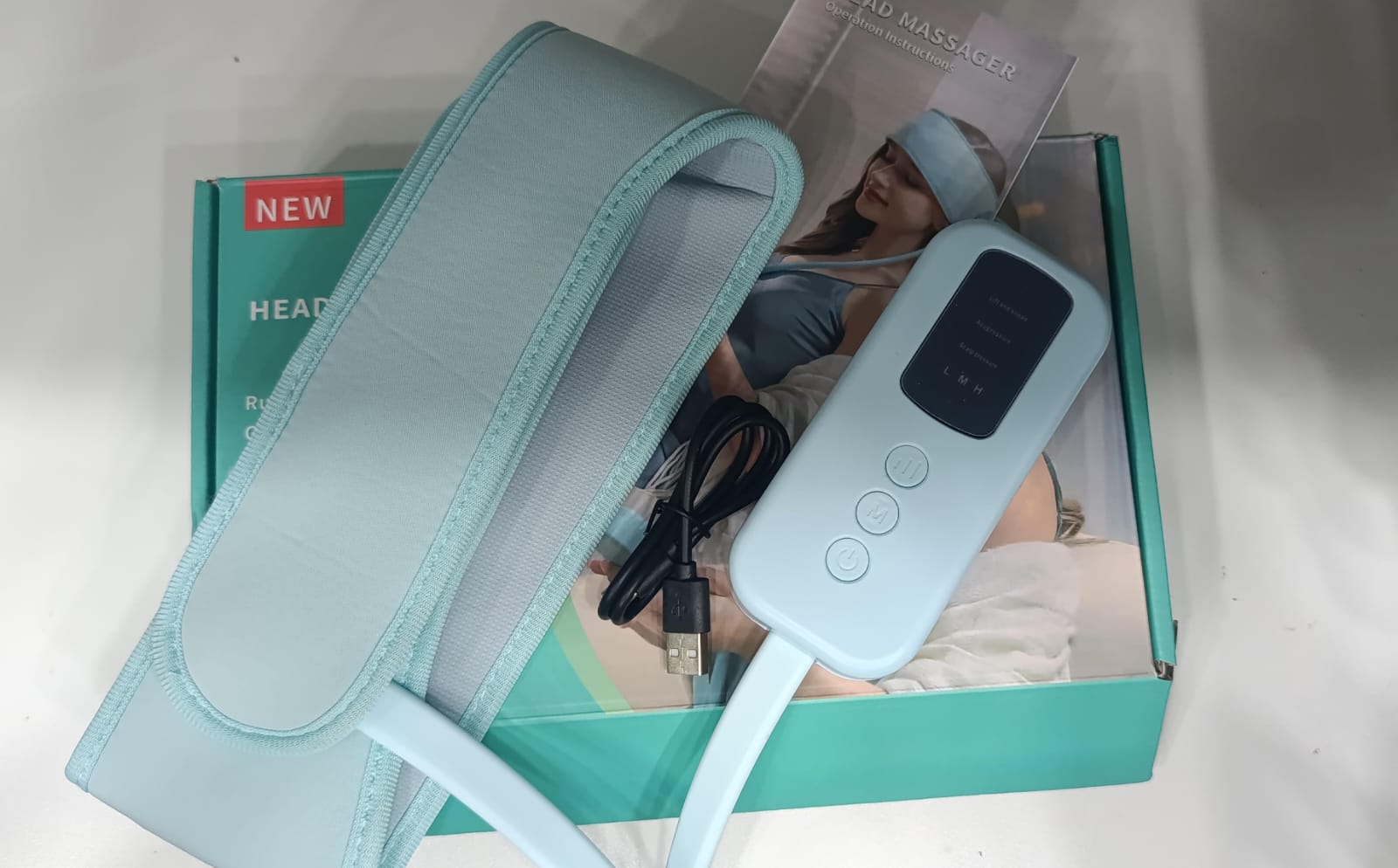 360 Degree Relaxation Electric Head Massager With Air Compression Kneading Heat Therapy Type C Port Rechargeable - Image 2