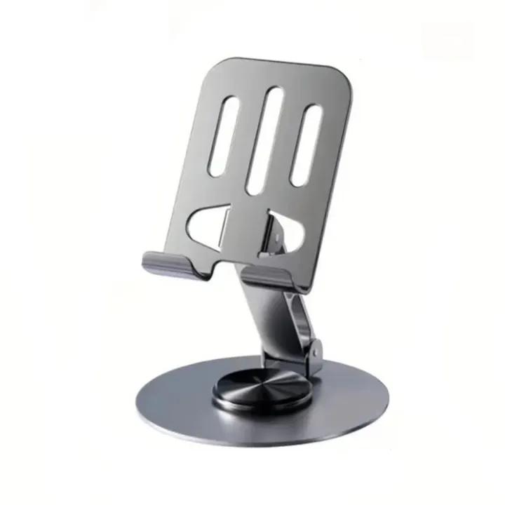ZY033 Adjustable Desktop Mobile Phone Holder | 360° Rotating Biaxial Stand | Premium ABS & Metal Universal Table Mount – Grey - Image 2