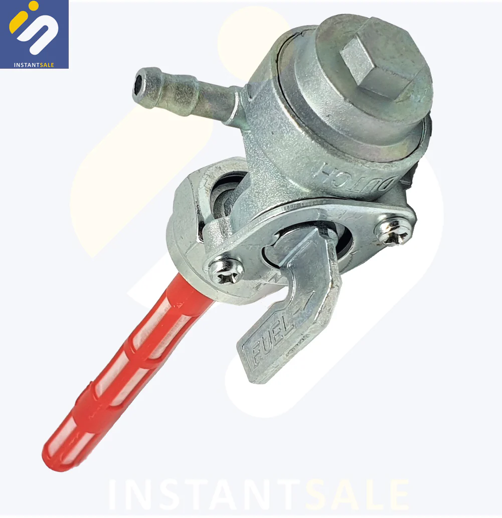 Crown Motorcycle Fuel Cock with Key Lock for Honda CD70 & CG125 – Durable Fuel Tap Valve with Reserve Function | Anti-Theft Petrol Switch