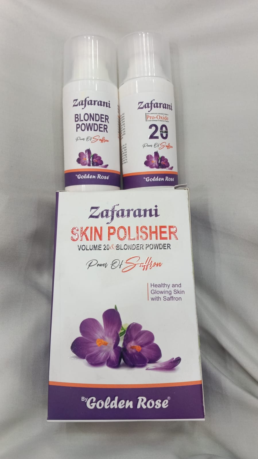 Golden Rose Zafarani Blonder Powder 30g & Skin Polisher 50ml | Skin Brightening & Glow Set | Natural Exfoliation & Nourishment - Image 3