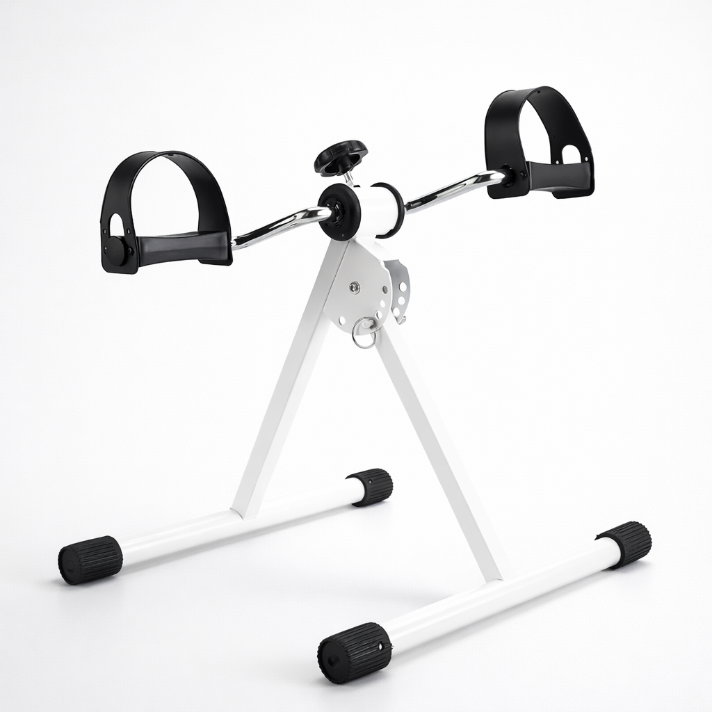 Folding Pedal Exerciser, Mini Exercise Bike Under Desk Bike Foot Pedal Exerciser, Foot Hand Cycle Portable Peddler Machine Bicycle Exerciser Arm Leg Exerciser while Sitting - Image 3