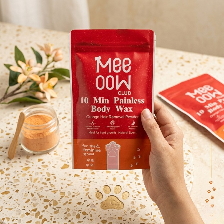 Meeoow Club 10 Min Painless Body Wax Powder – Mogra Scented Herbal Hair Removal Powder (100g) - Image 5