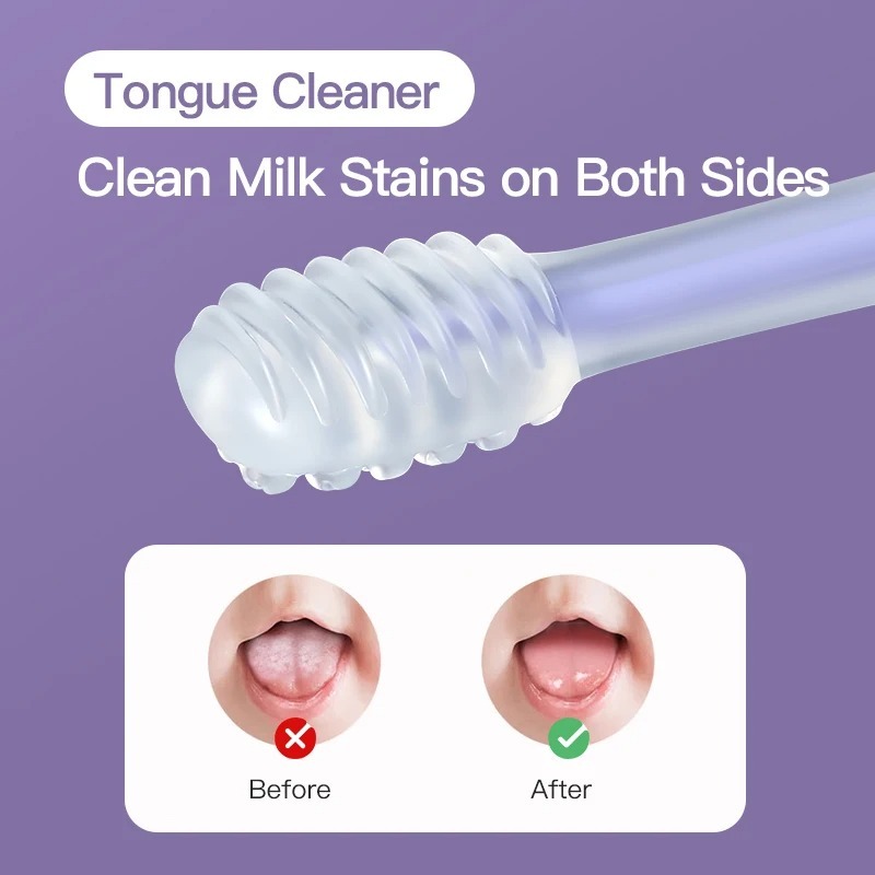 Infant Baby Silicone Toothbrush & Tongue Cleaner Pack of 2 with PP Storage Box for Oral Care - Image 2
