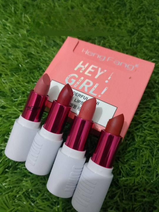 HengFang Hey Girl Mini Velvet Matte Lipstick Set | High Pigment Long-Lasting Lip Color | Pack of 4 Shades - Image 4