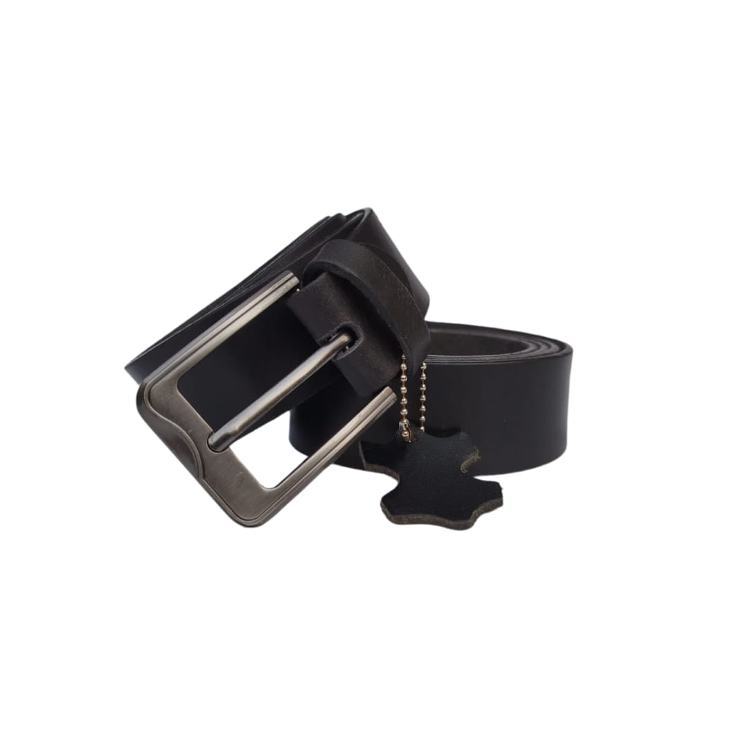 (Big Size) - Men buffalo leather belt | Waist Belt for boys & Mens (Black) - Image 4
