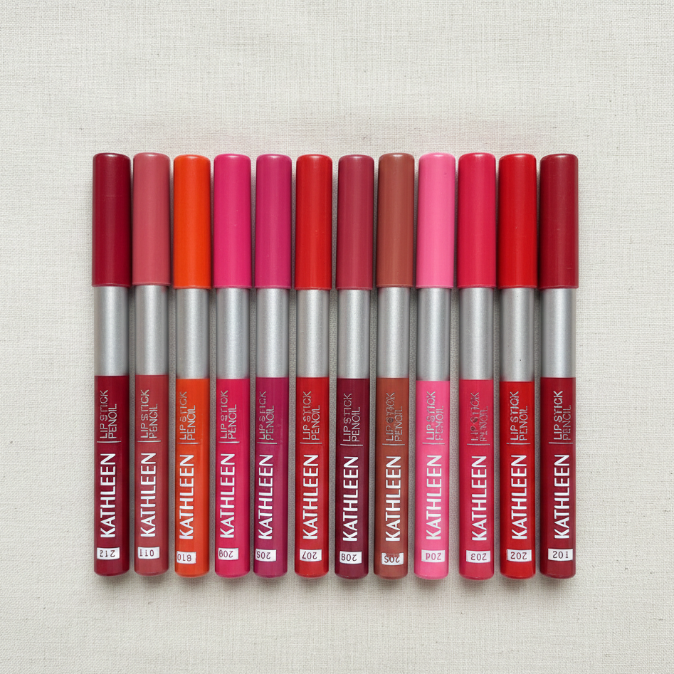 Kathleen High Pigmented Lip Pencil Smooth Creamy Texture | Multicolor Shades | Pack of 6 & 12