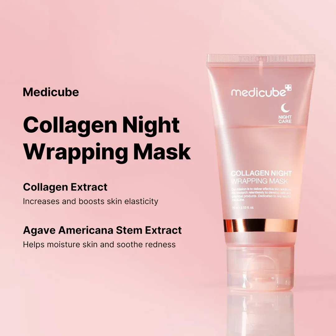 Medicube Collagen Overnight Wrapping Peel Off Facial Mask Pack 75ml Korean Skincare For Radiant Hydrated Skin - Made In Korea - Image 4