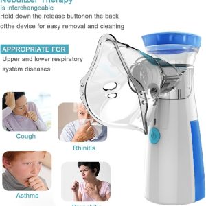 Portable Mesh Nebulizer (Model JSL-WNE02)  Quiet, Handheld Ultrasonic Inhaler for Respiratory Relief, Kids and Adults