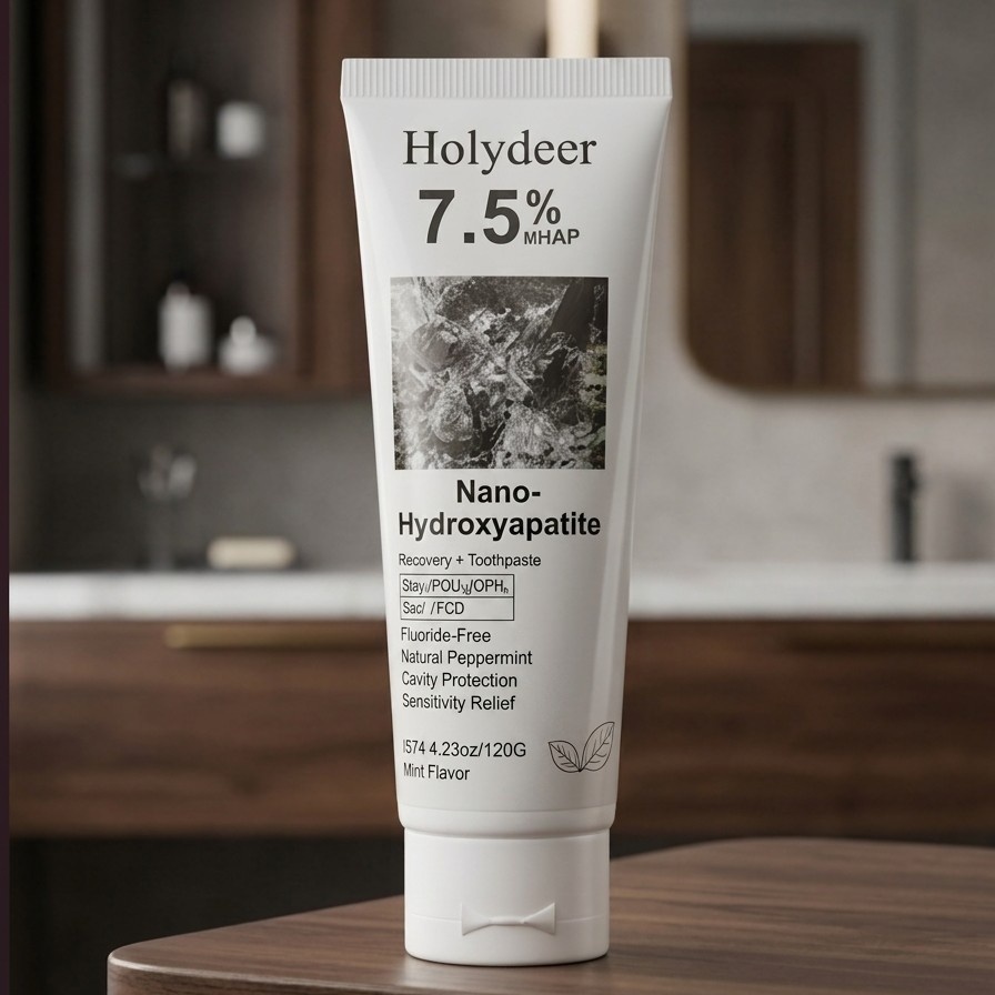 Holydeer 7.5% nHAP Nano-Hydroxyapatite Recovery Toothpaste | Fluoride-Free Enamel Strengthening & Sensitivity Relief | Mint Flavor (100g) - Image 3
