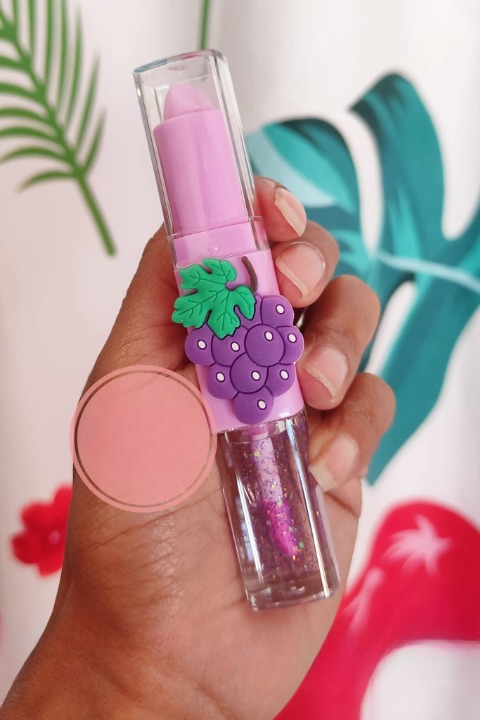 2 In 1 Flavored Fruit Lip Balm Plus Lip Oil Providing Nourishing Care Smooth Application Everyday Lip Care Support - Multicolor - Image 3