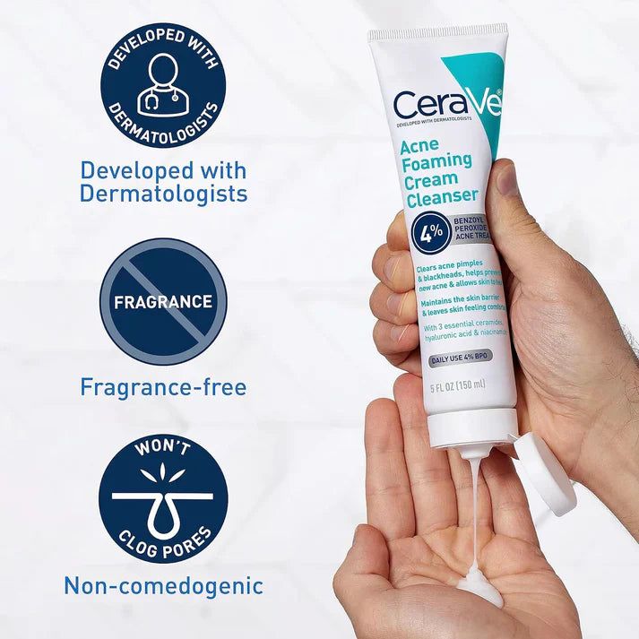 CeraVe Complete Skincare Combo Kit Sunscreen SPF 50, Acne Cleanser, Retinol Serum & Night Cream - Image 4