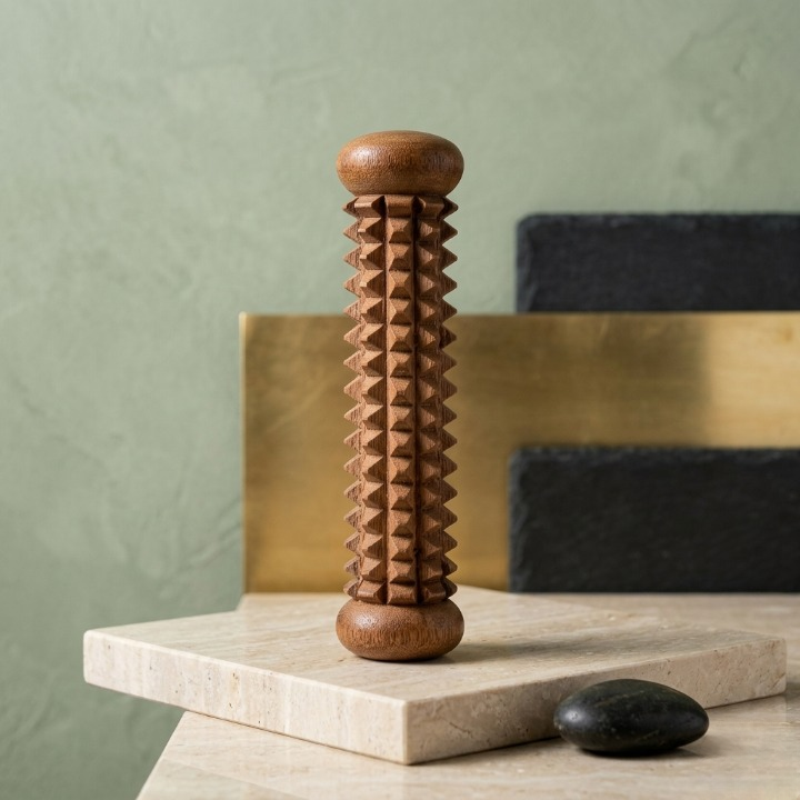 Handcrafted Wooden Palm Massager Reflexology & Acupressure Hand Roller