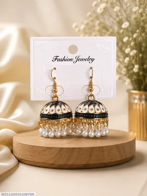 Gold Plated Jhumka Earrings — Multicolor Ethnic Bell Drop for Women - Image 8