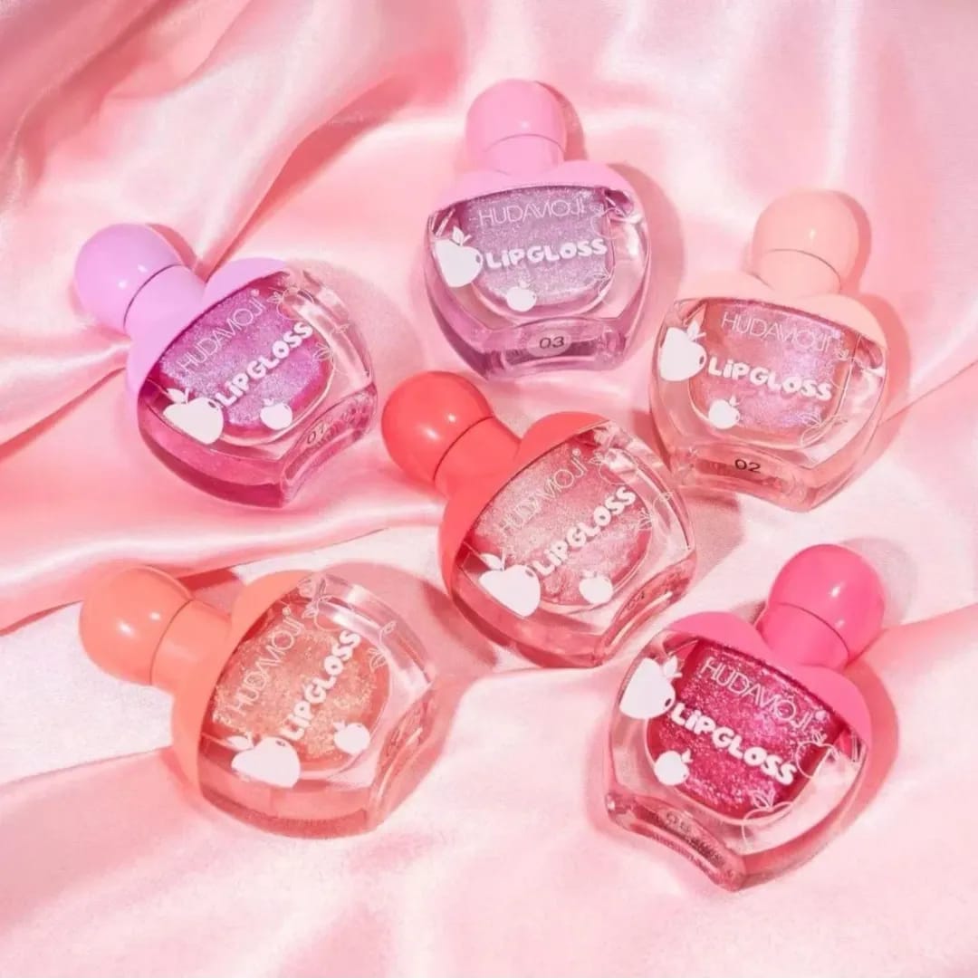 Huda Moji High Pigmented Lip Oil Set Shades of Pink Gloss Collection ~ Pack Of 6