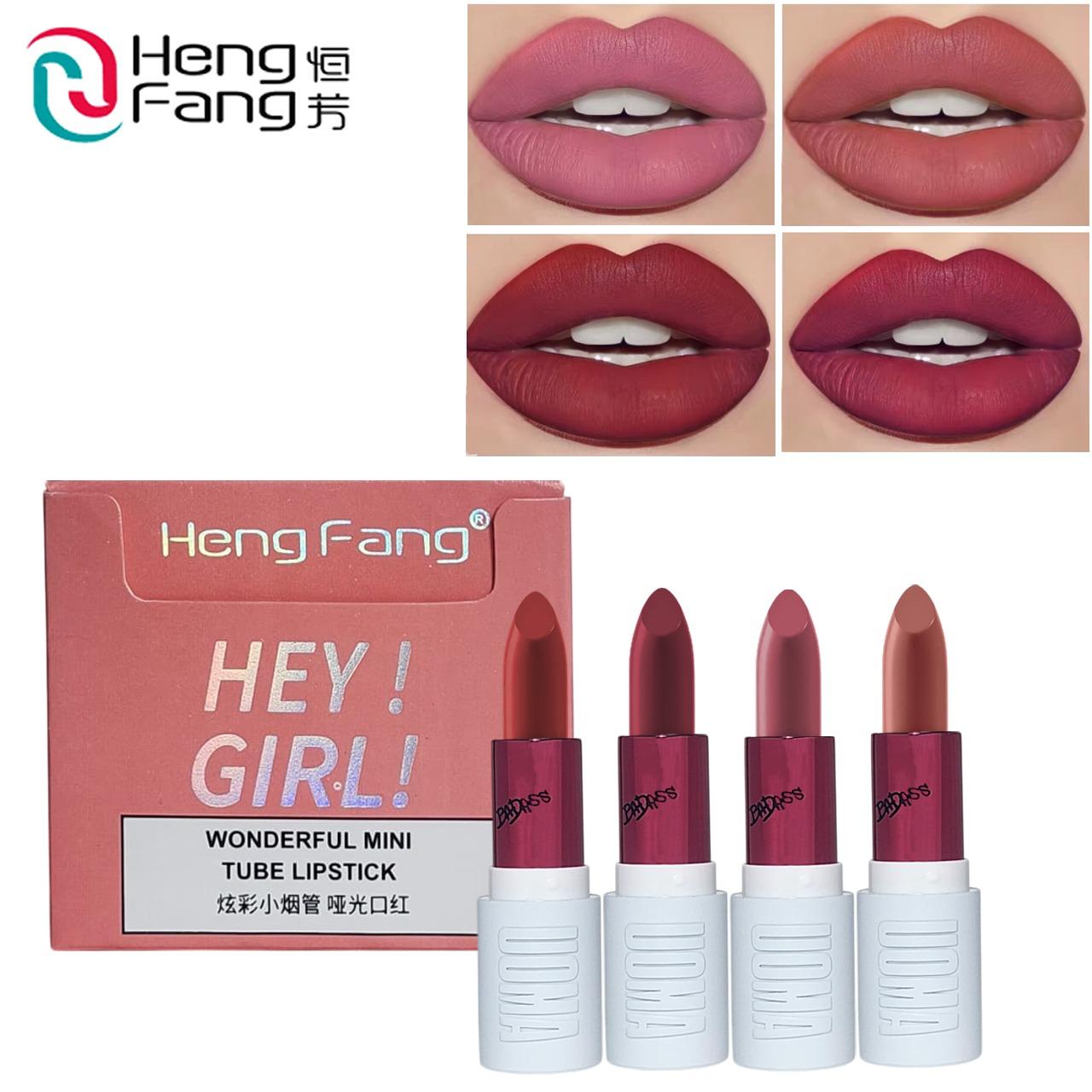 Hey Girl 4 Pcs Lipstick Set Creamy Multicolor Lipsticks - Image 3