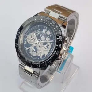 Stainless Steel Chronograph Wrist Watch for Men – Premium Analog Multi-Function Quartz Watch for Office, Formal & Daily Wear
