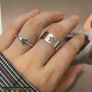 Silver Plated Star Rings for Couples | Adjustable Fit
