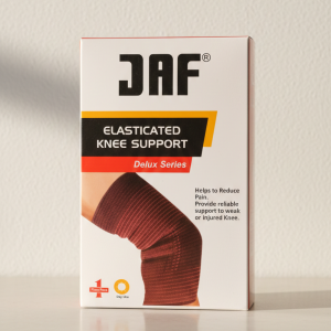 JAF Elasticated Knee Support Deluxe Knee Brace  Comfortable Compression Support (Pack of 1)