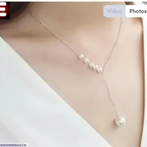 Fancy Stainless Steel Pearl Necklace for Girls | Golden & Silver Elegant Fashion Jewelry for Daily & Party Wear