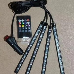 Car Interior LED Atmosphere Light with Remote Control â Multi-Color Music Sync Ambient Strip Lamp (12V)