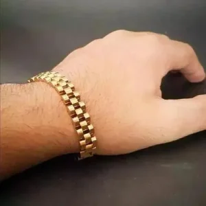 Stainless Steel Men's Gold Hand Chain Bracelet | Premium Fashion Jewelry