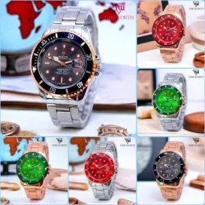 Men’s Stainless Steel Analog Watch with Date Window – Elegant Quartz Wrist Watch for Daily, Office & Formal Wear