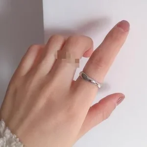 Adjustable Wave Charm Ring | 925 Sterling Silver Women Jewelry