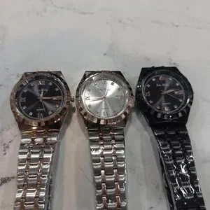 3 Pcs Luxury Watch Set for Men & Women – Stainless Steel Elegant Wrist Watch Collection for Casual & Formal Wear