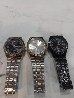 3 Pcs Luxury Watch Set for Men & Women – Stainless Steel Elegant Wrist Watch Collection for Casual & Formal Wear