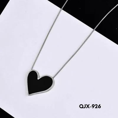 Heart Shaped Necklace Black & Gold for Women | Stylish Pendant Jewelry for Daily & Party Wear - Image 3