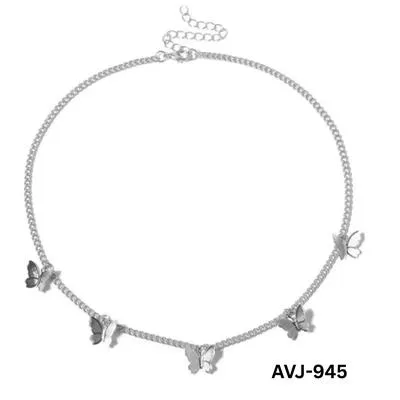 Korean Butterfly Necklace Gold Silver Alloy | Daily Wear Jewelry for Women - Image 3