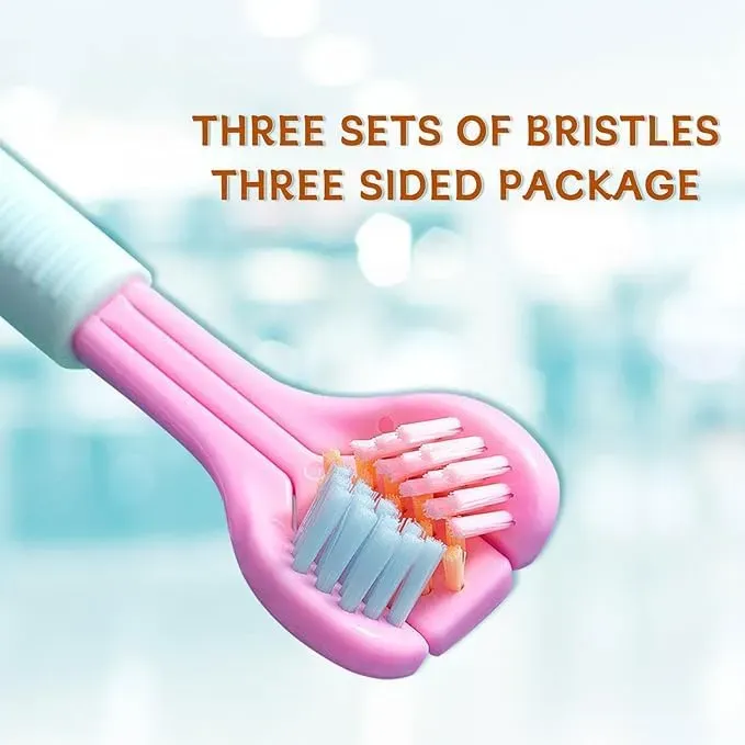 Three-Sided Ultra Soft Bristle Toothbrush Gentle Oral Care Safety Teeth Cleaning Brush | Pack of 2 - Image 2