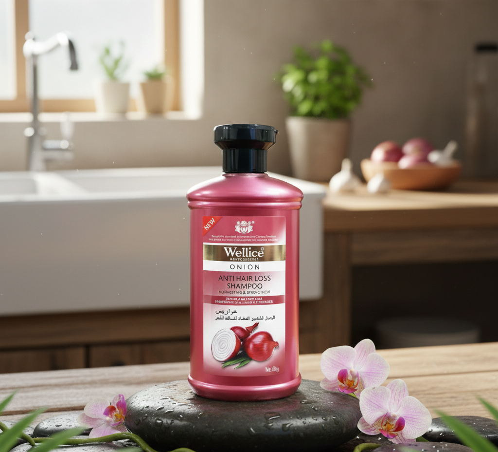 Wellice Professional Onion Anti Hair Loss Shampoo 400g Hair Care Solution to Strengthen, Nourish & Reduce Hair Fall Naturally - Image 3