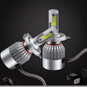 2PCS C6 H4 LED Headlight Bulbs â 72W 7600LM COB Car Headlights 6000K White High Brightness