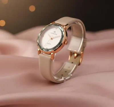 Luxury Ladies Watch Off White Leather Quartz – Elegant Fashion Wrist Watch for Women | Stylish Daily & Formal Wear - Image 2