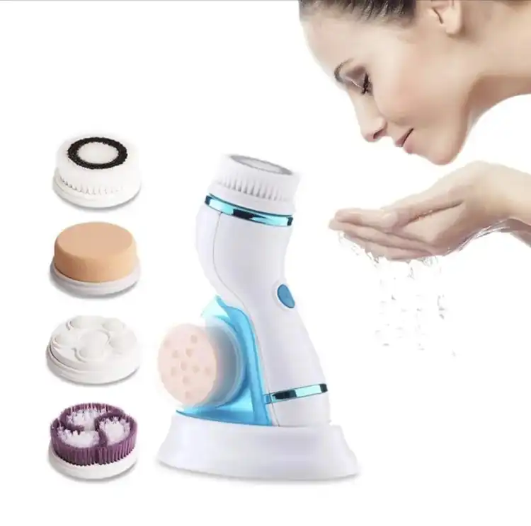 Cnaier 4 in 1 Electric Facial Cleansing Brush & Massager – Waterproof Deep Cleaning Face Scrubber with 4 Brush Heads - Image 3
