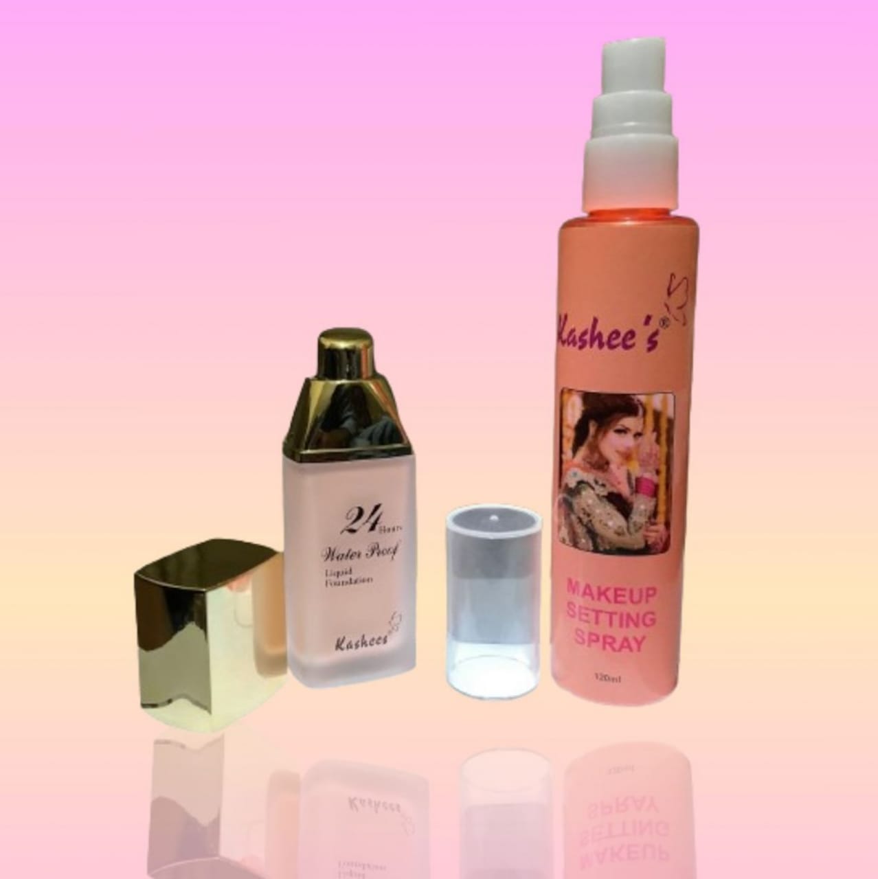 2 in 1 Kashee's High Coverage Foundation & Makeup Fixer Deal – Long Lasting Full Coverage Makeup Combo