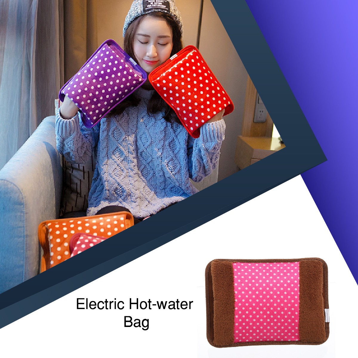 Electric Hot Water bag Heat Pad (Heat Bag) For Pain Relief velvet cloth type also used for hand warmer – Multicolour - Image 5