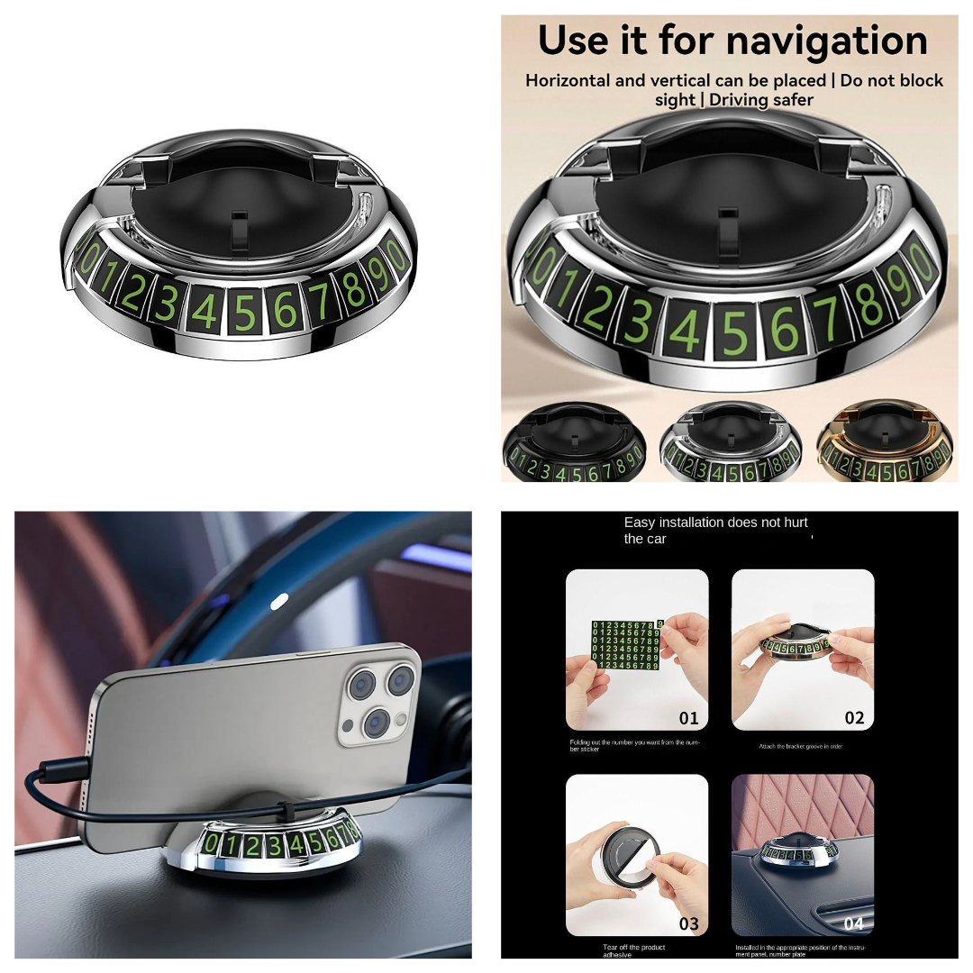 2 in 1 Dashboard Car Phone Holder with Navigation Bracket - 360° Rotation Phone Bracket For Car Use - Random Color - Image 6