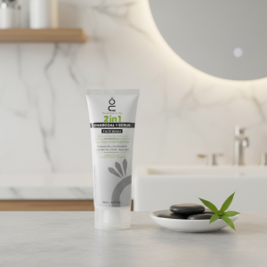 2-in-1 Charcoal + Scrub Face Wash 120ML – Deep Detox & Gentle Exfoliating Cleanser for Clear, Fresh & Glowing Skin