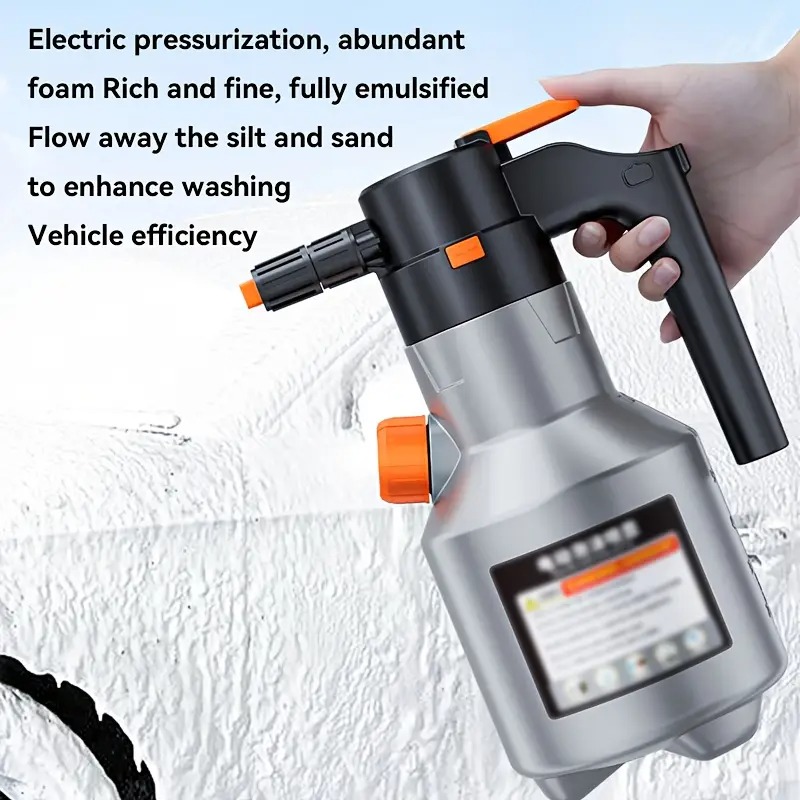 2L Electric Foam Sprayer Handheld Pump | Motorized Snow Foam Cannon for Car Wash, Gardening & Home Cleaning - Image 3