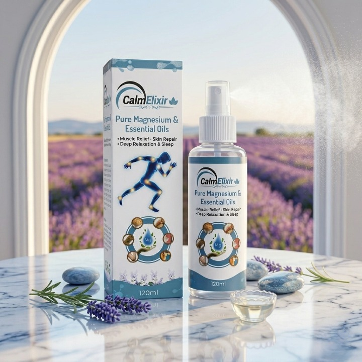 CalmElixir Magnesium Spray With Essential Oils For Muscle Relief Skin Repair Relaxation 120ml - Image 2