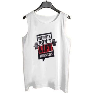 Jersey Weight Dont Lift Design [White] | Printed Gym Sando Tanks Top For Men - L