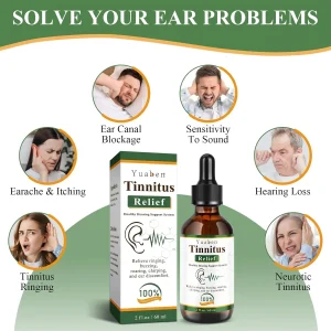 Yuaben Tinnitus Relief Drops | Healthy Hearing Support System | Natural Ear Care for Ringing and Buzzing | 60ml