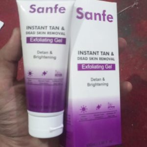 Sanfe Instant Tan & Dead Skin Removal Exfoliating Gel | Detan & Brightening Body Scrub | 100g