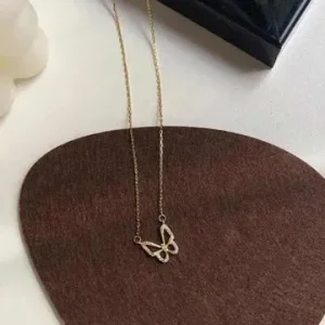 Gold Plated Butterfly Pendant for Women | Elegant Fashion Jewelry