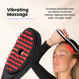 Electric Massage Comb  Blue & Red Light Therapy, Vibration Brush, Spray & Negative Ion Scalp Massager (Rechargeable)