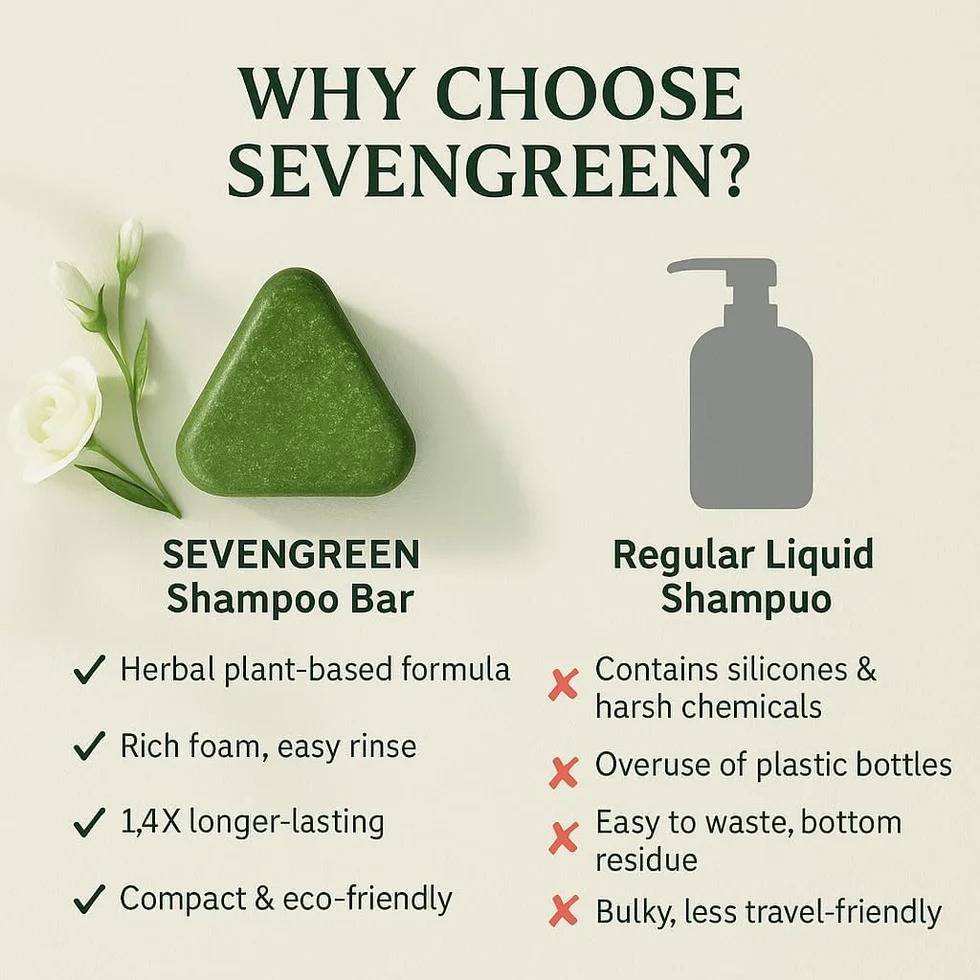 Nature Seven Green Tea Cas Bar Featuring Platycladus Orientalis Leaf And Wusiman Grass Extract Hair Care Shampoo Soap ( 50gram ) - Image 3
